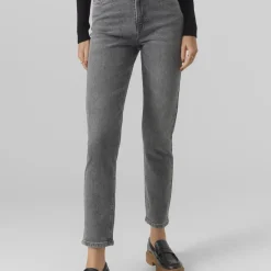 Jean mom en coton Linda gris Hazel