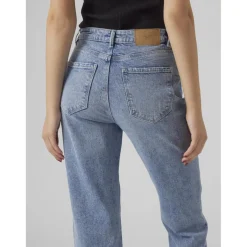 Jean mom taille haute bleu clair en coton Joy