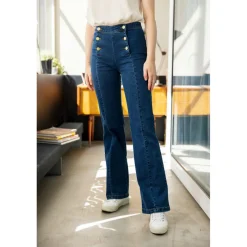 Jean PAULA W - Wash bleu fort en coton