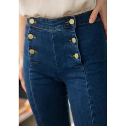Jean PAULA W - Wash bleu fort en coton