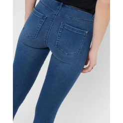 Jean seconde peau bleu en coton