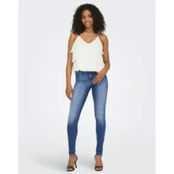 Jean skinny bleu en coton Julia
