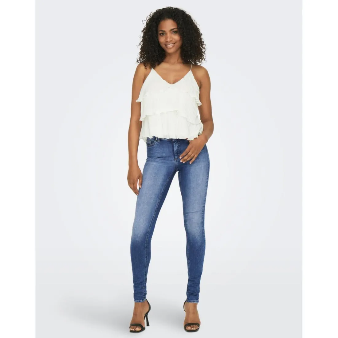 Jean skinny bleu en coton Julia