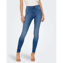 Jean skinny bleu en coton Eva