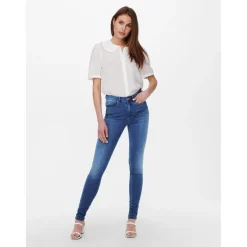 Jean skinny bleu en coton Eva