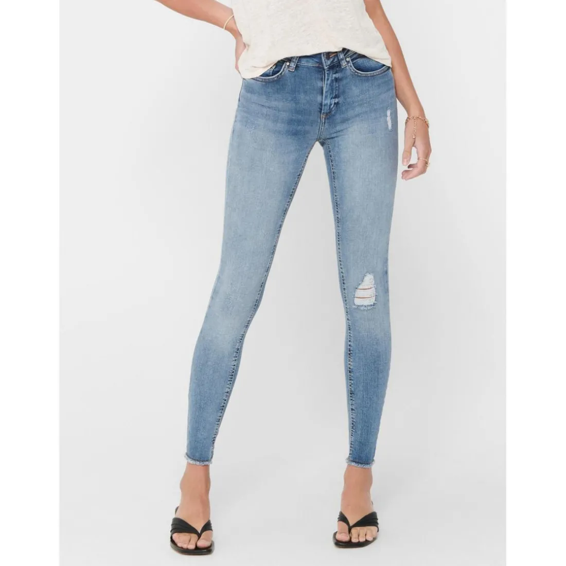 Jean skinny bleu en coton Lou