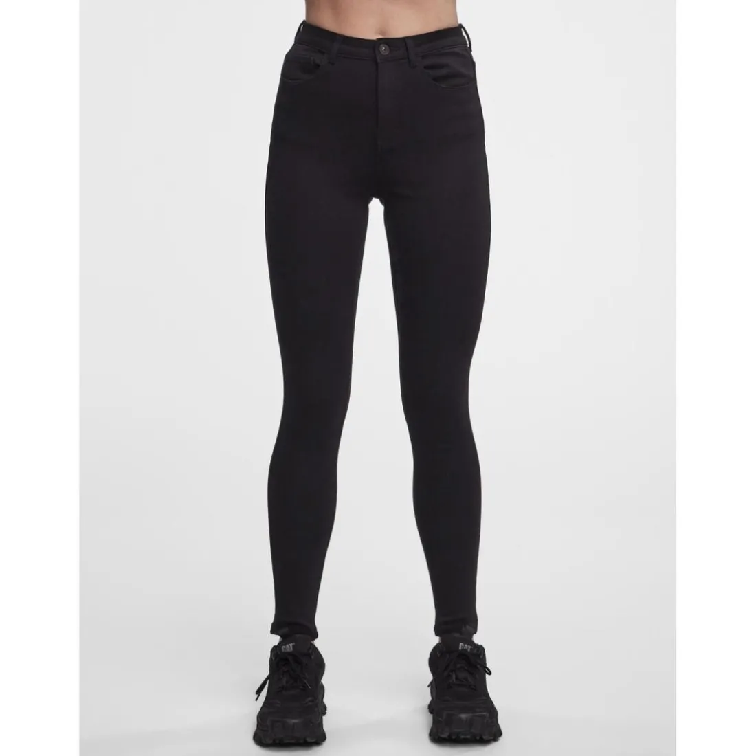 Jean skinny braguette zippée noir en viscose