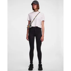 Jean skinny braguette zippée noir en viscose