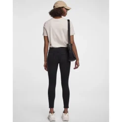 Jean skinny braguette zippée noir en coton