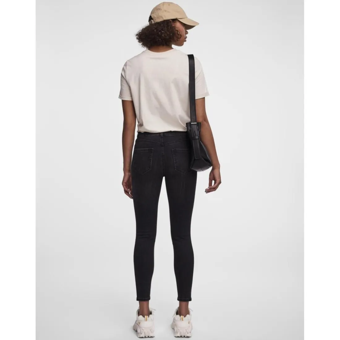 Jean skinny braguette zippée noir en coton