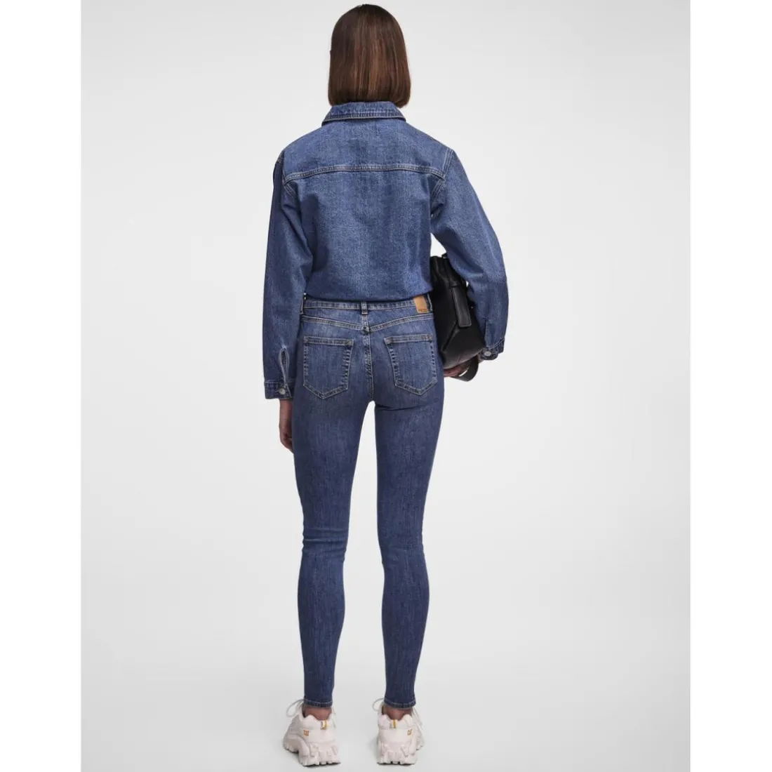Jean skinny braguette zippée bleu en coton Tess
