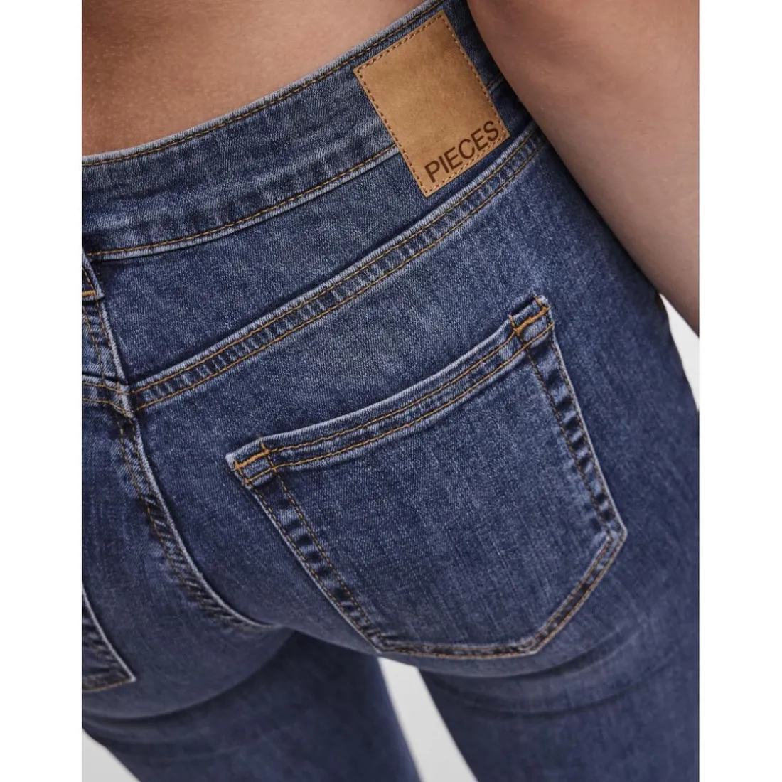 Jean skinny braguette zippée bleu en coton Tess