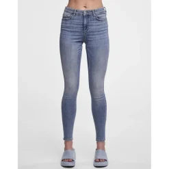 Jean skinny braguette zippée bleu en coton Lia