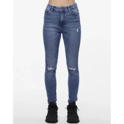 Jean skinny braguette zippée bleu en coton Adele