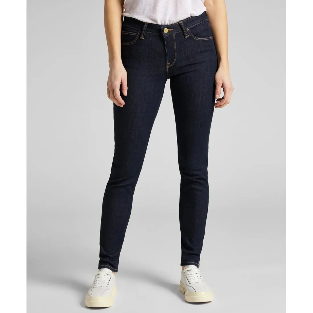 Jean Skinny Femme SCARLETT - Denim Très Foncé bleu en coton