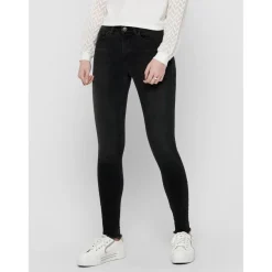 Jean skinny Longueur cheville noir en coton Lise