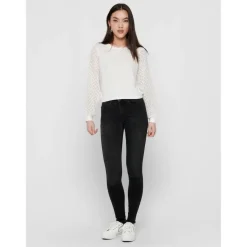 Jean skinny Longueur cheville noir en coton Lise
