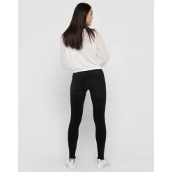 Jean skinny Longueur cheville noir en coton Lise