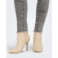 Jean skinny Longueur cheville gris en coton Luna