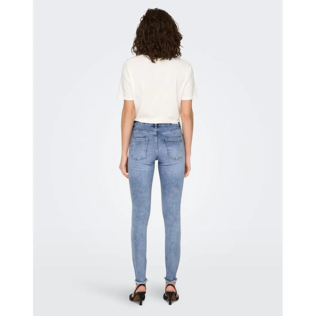 Jean skinny Longueur cheville bleu en coton Zoe