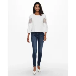 Jean skinny Longueur cheville bleu en coton Fawn