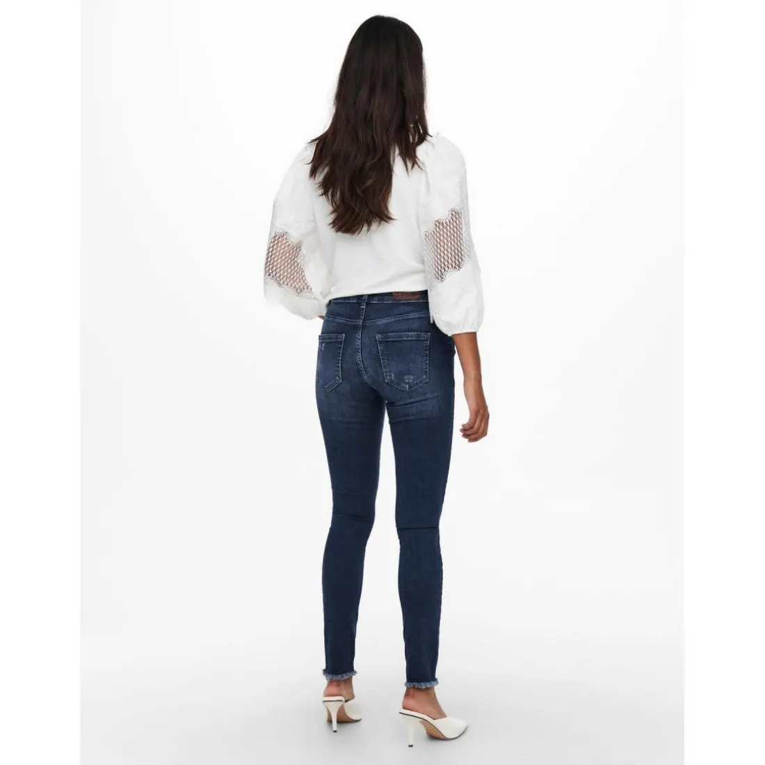 Jean skinny Longueur cheville bleu en coton Fawn