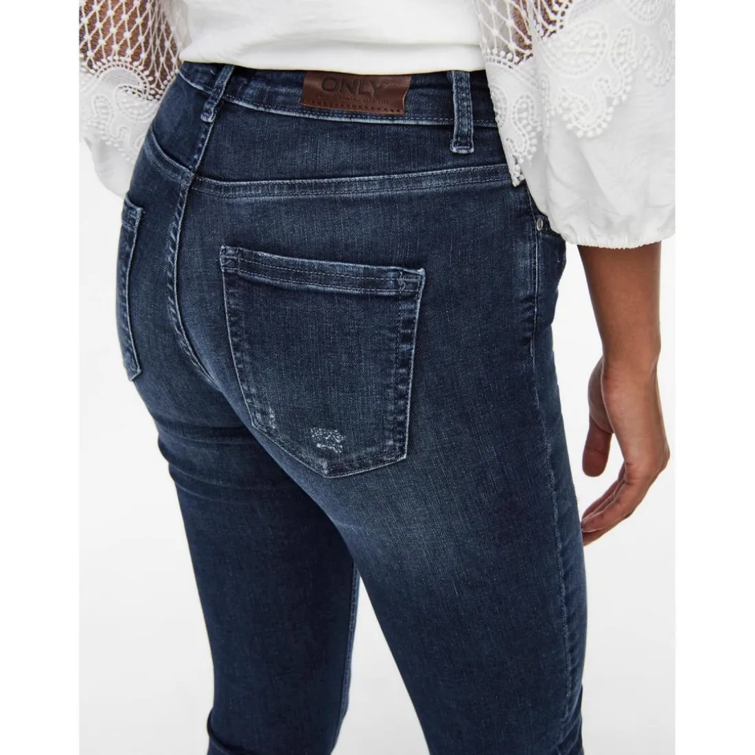 Jean skinny Longueur cheville bleu en coton Fawn