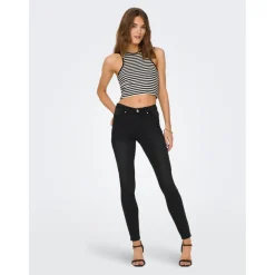 Jean skinny noir en coton Mina