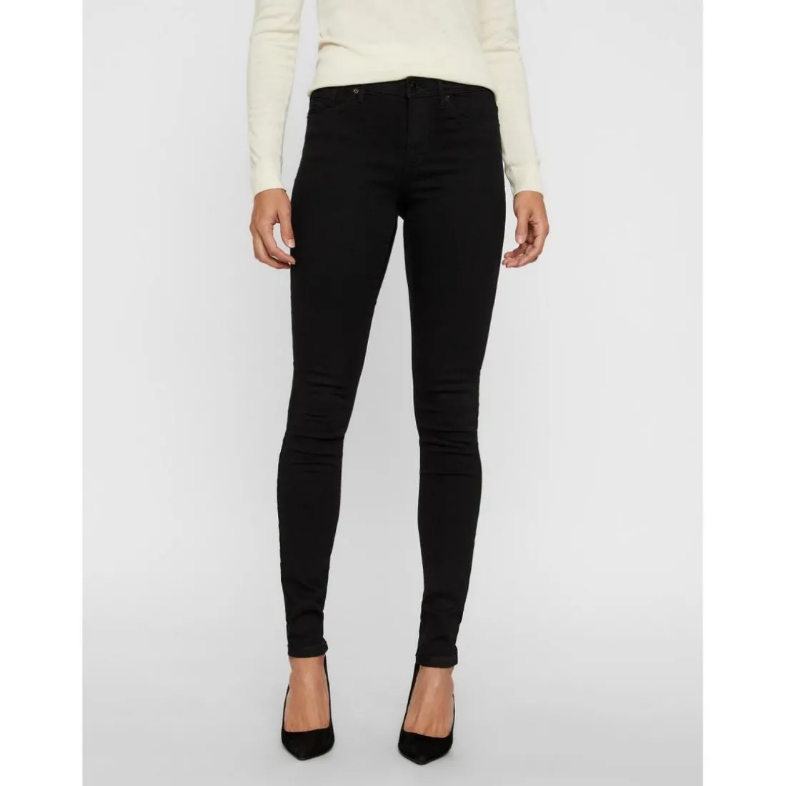 Jean skinny Skinny Fit Taille moyenne Longueur regular noir