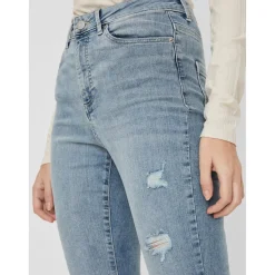 Jean skinny Skinny Fit Taille haute Longueur regular bleu en coton Yael
