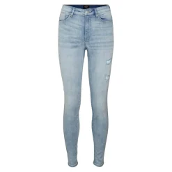 Jean skinny Skinny Fit Taille haute Longueur regular bleu en coton Yael