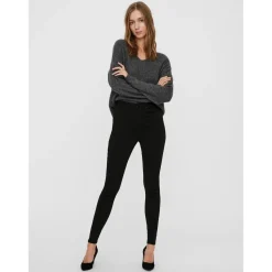 Jean skinny Skinny Fit Taille haute Longueur regular noir en coton modal Esme