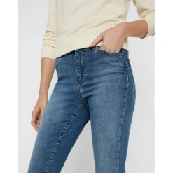 Jean skinny Skinny Fit Taille haute Longueur regular bleu en coton Zoe