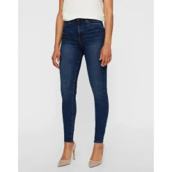 Jean skinny Slim Fit Taille haute Longueur regular bleu en coton Dot