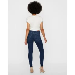 Jean skinny Slim Fit Taille haute Longueur regular bleu en coton Dot