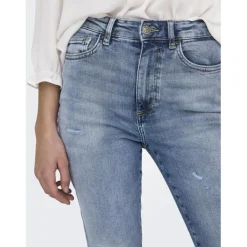 Jean skinny taille haute bleu en coton Kaye