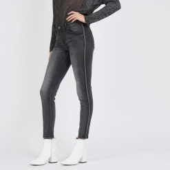 Jean slim avec bandes fantaisie Emma en coton