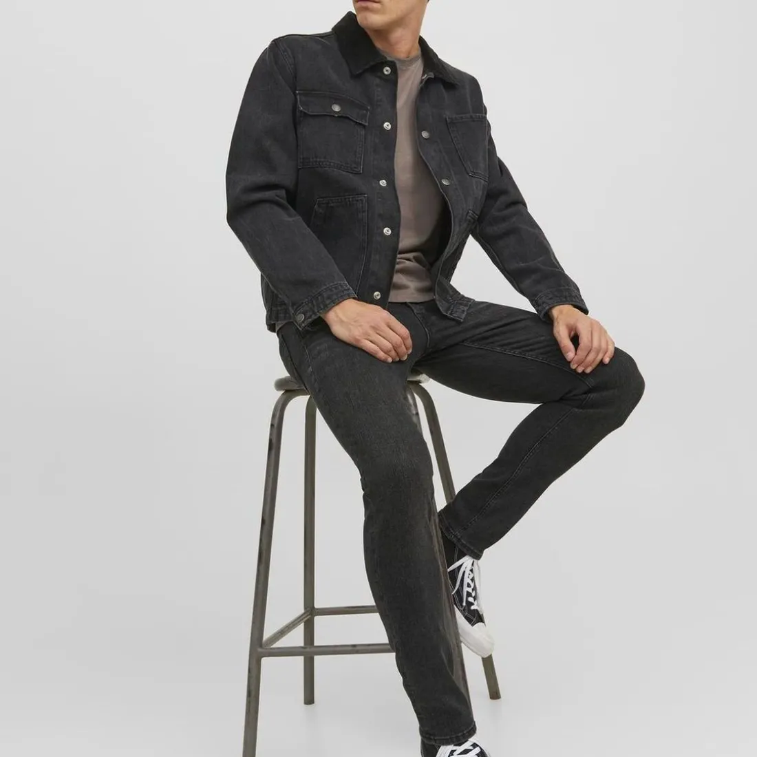 Jean slim en Coton Noir Mf 772 Bo