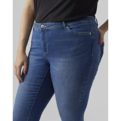 Jean slim fit bleu moyen en coton Ione