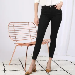 Jean slim noir en coton