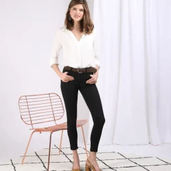 Jean slim noir en coton