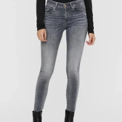 Jean slim Slim Fit Taille moyenne Longueur regular gris en coton