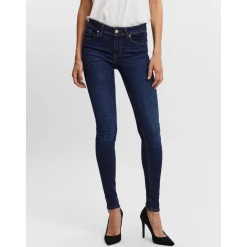 Jean slim Slim Fit Taille moyenne Longueur regular bleu en coton Tess