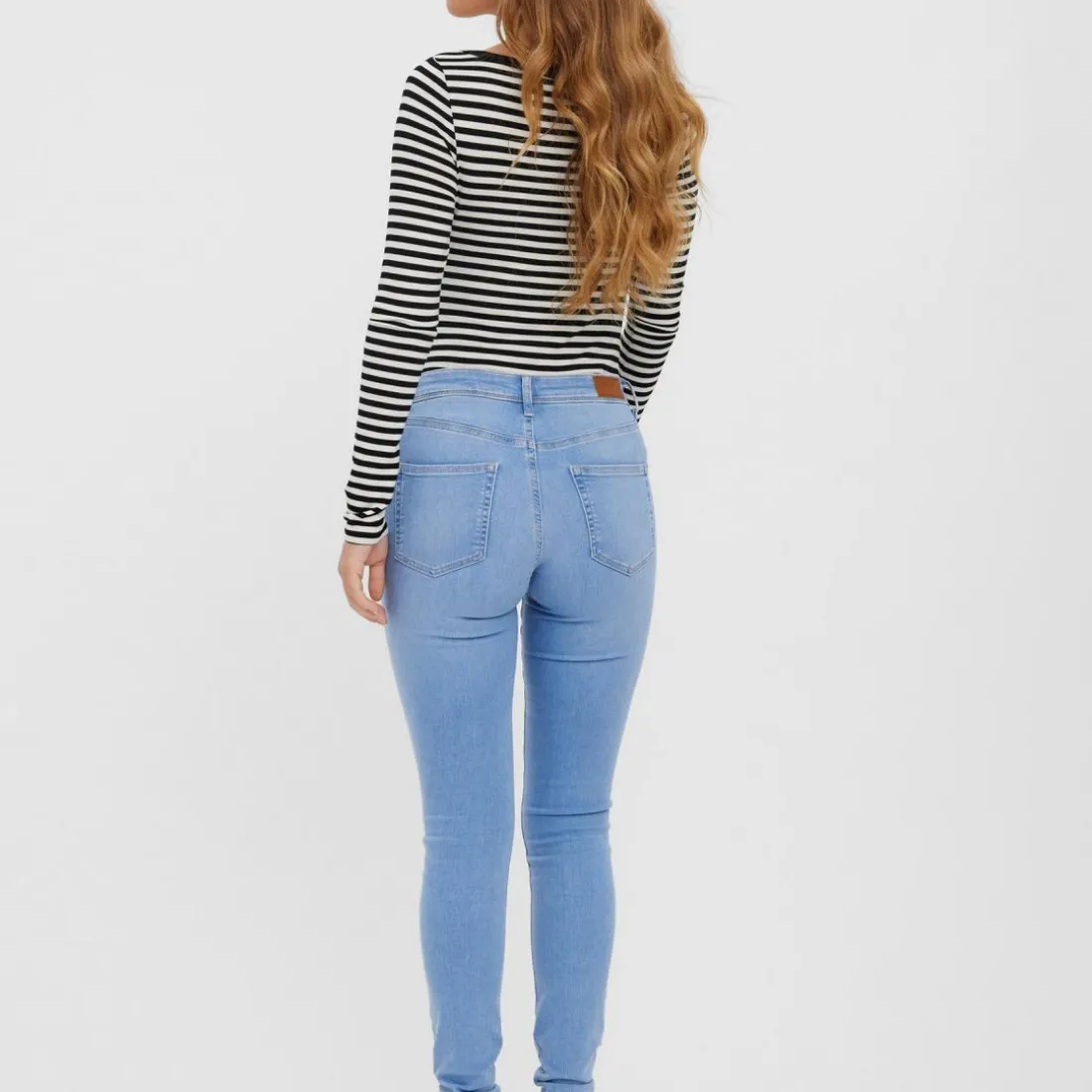 Jean slim Slim Fit Taille moyenne Longueur cheville bleu en coton