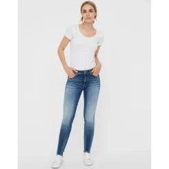 Jean slim Slim Fit Taille moyenne Longueur regular bleu en coton Gaia