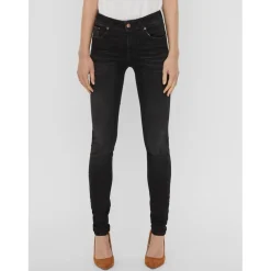 Jean slim Slim Fit Taille moyenne Longueur regular noir en coton