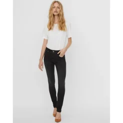 Jean slim Slim Fit Taille moyenne Longueur regular noir en coton