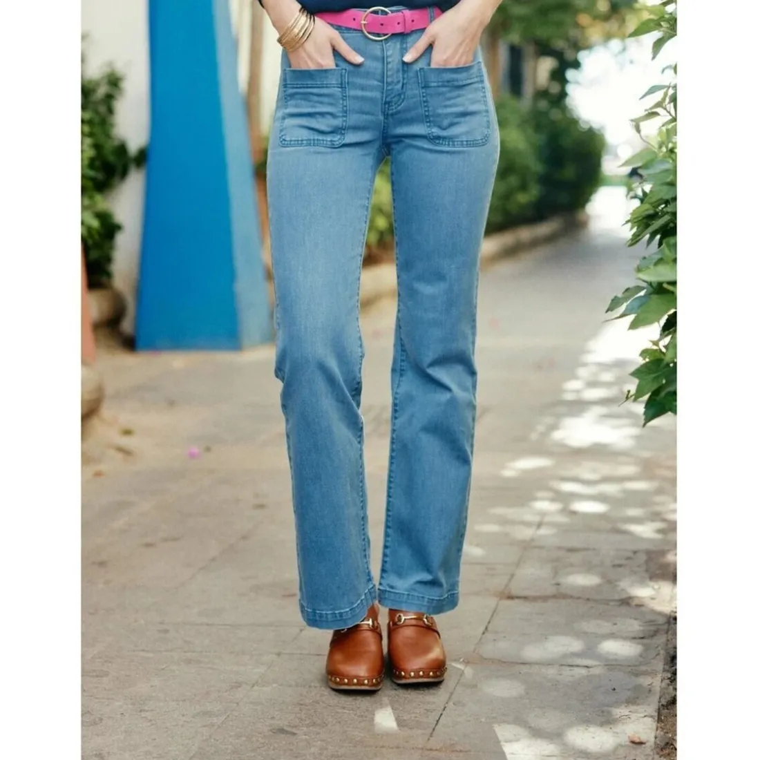JEAN STONE bleu clair en coton