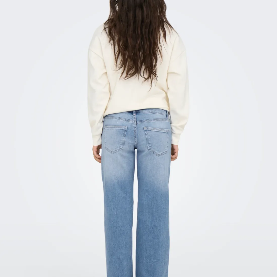 Jean taille basse ONLJUDY - Bleu en coton Emma