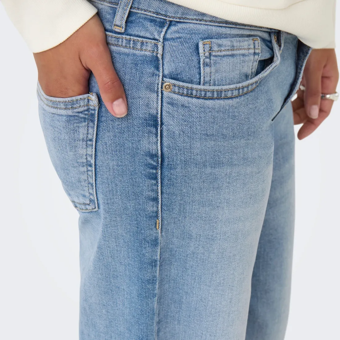 Jean taille basse ONLJUDY - Bleu en coton Emma